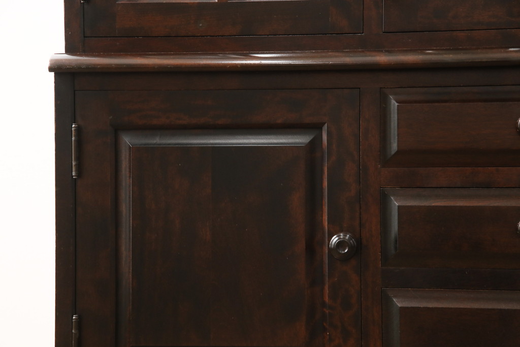 中古　北海道民芸家具　OM118　美しい木肌とシックな佇まいが魅力的なブックケース(食器棚、飾り棚、収納棚)(R-048259)