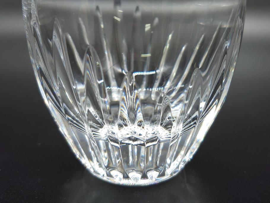 フランス　バカラ(Baccarat)　マッセナ　タンブラー　美しい煌きのクリスタルグラス(共箱付き、ロックグラス、フルレッドクリスタルガラス)(R-061661)