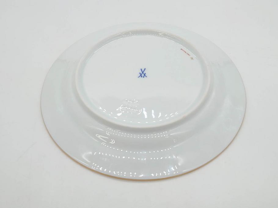 ドイツ　マイセン　Meissen　金彩　宮廷の小花　Xフォーム　ゴールドの装飾が優美な印象を与えるトリオセット(散らし小花、カップ&ソーサー、C&S、プレート、皿、洋食器)(R-075788)