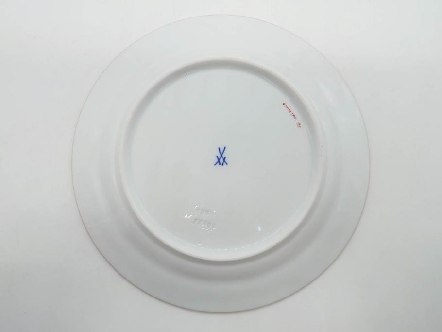 ドイツ　マイセン　Meissen　金彩　宮廷の小花　Xフォーム　ゴールドの装飾が優美な印象を与えるトリオセット(散らし小花、カップ&ソーサー、C&S、プレート、皿、洋食器)(R-075788)