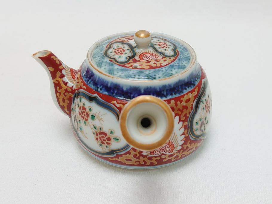 古伊万里　染付　色絵　金彩　急須(茶道具、煎茶器)(R-063312)