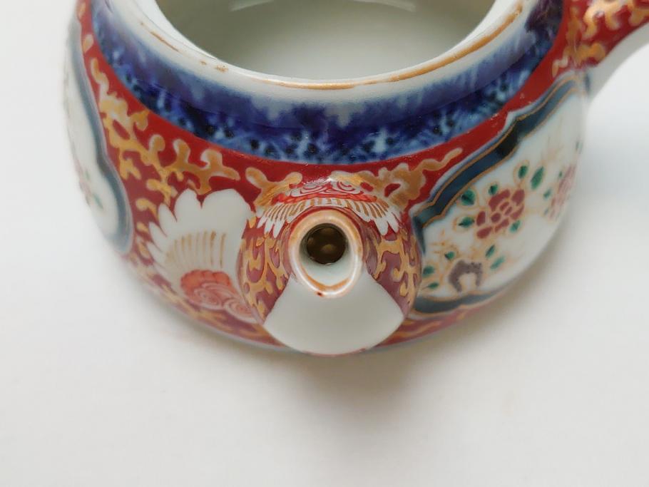 古伊万里　染付　色絵　金彩　急須(茶道具、煎茶器)(R-063312)