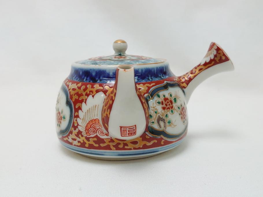 古伊万里　染付　色絵　金彩　急須(茶道具、煎茶器)(R-063312)