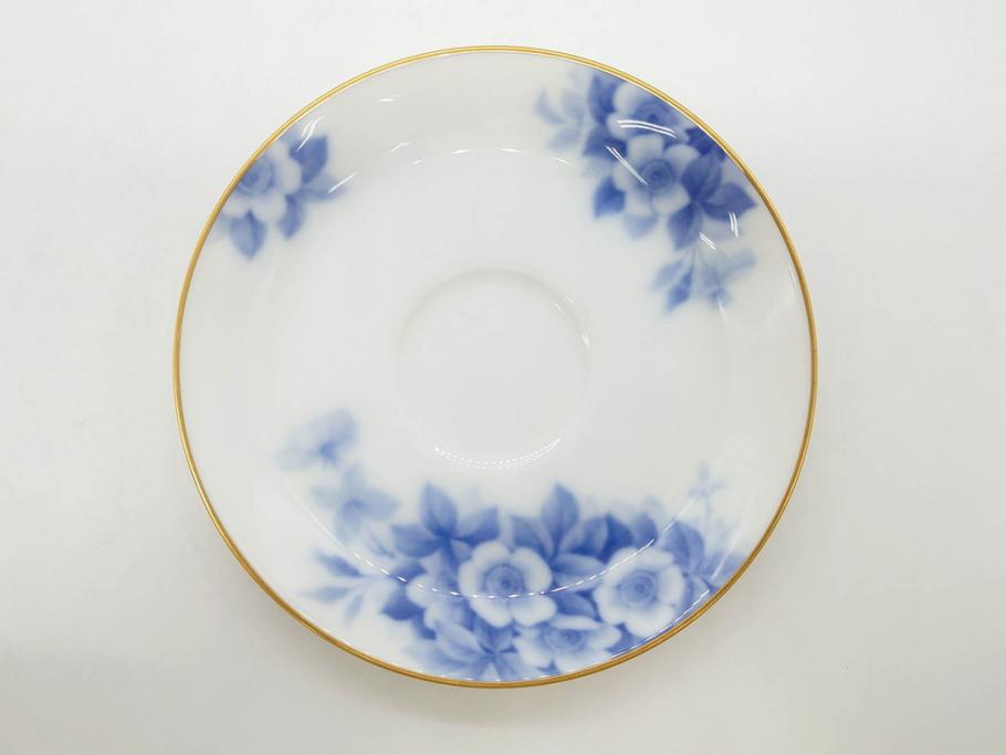 大倉陶園(OKURA、OAC)　ブルーフラワー　清楚な絵付けが上品な雰囲気を醸し出すカップ&ソーサー6客セット(C&S、洋食器)(R-075790)