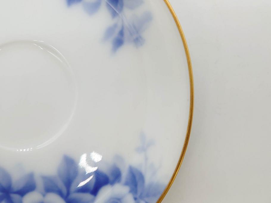 大倉陶園(OKURA、OAC)　ブルーフラワー　清楚な絵付けが上品な雰囲気を醸し出すカップ&ソーサー6客セット(C&S、洋食器)(R-075790)