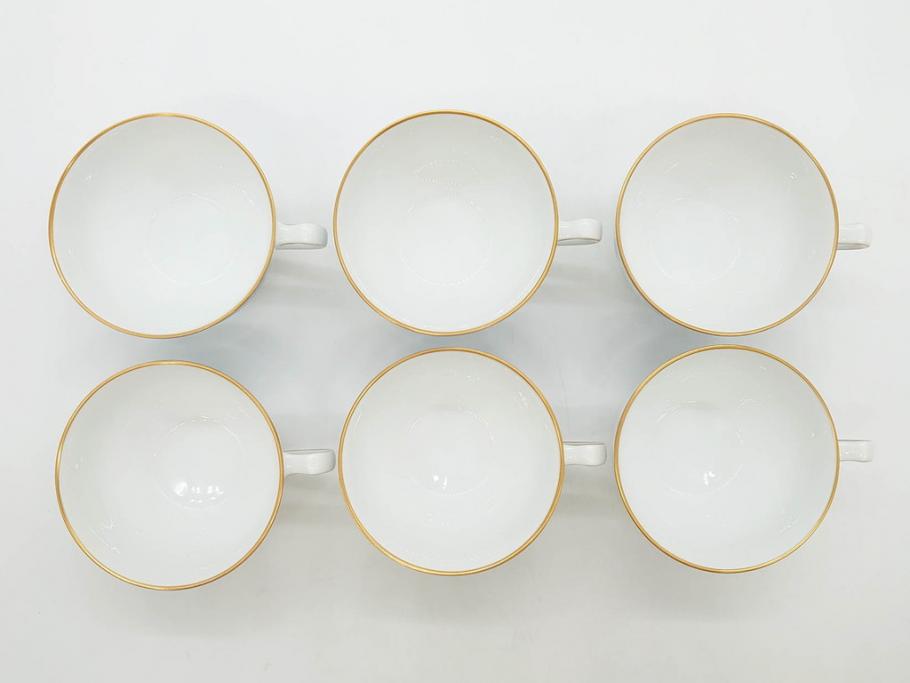 大倉陶園(OKURA、OAC)　ブルーフラワー　清楚な絵付けが上品な雰囲気を醸し出すカップ&ソーサー6客セット(C&S、洋食器)(R-075790)