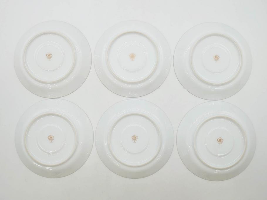 大倉陶園(OKURA、OAC)　ブルーフラワー　清楚な絵付けが上品な雰囲気を醸し出すカップ&ソーサー6客セット(C&S、洋食器)(R-075790)