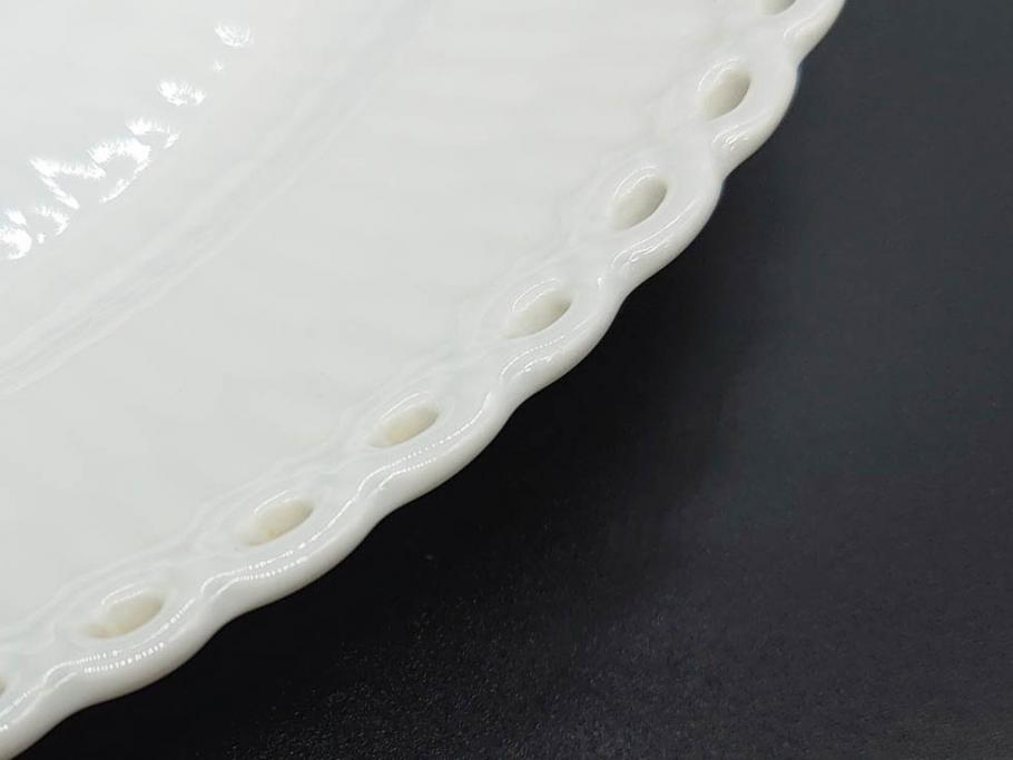 稀少　デンマーク　ROYAL COPENHAGEN(ロイヤルコペンハーゲン)　White Fluted Full Lace　ホワイトフルーテッド フルレース　美しいデザインが優雅さを演出するプレート4枚セット(皿、洋食器)(R-075791)
