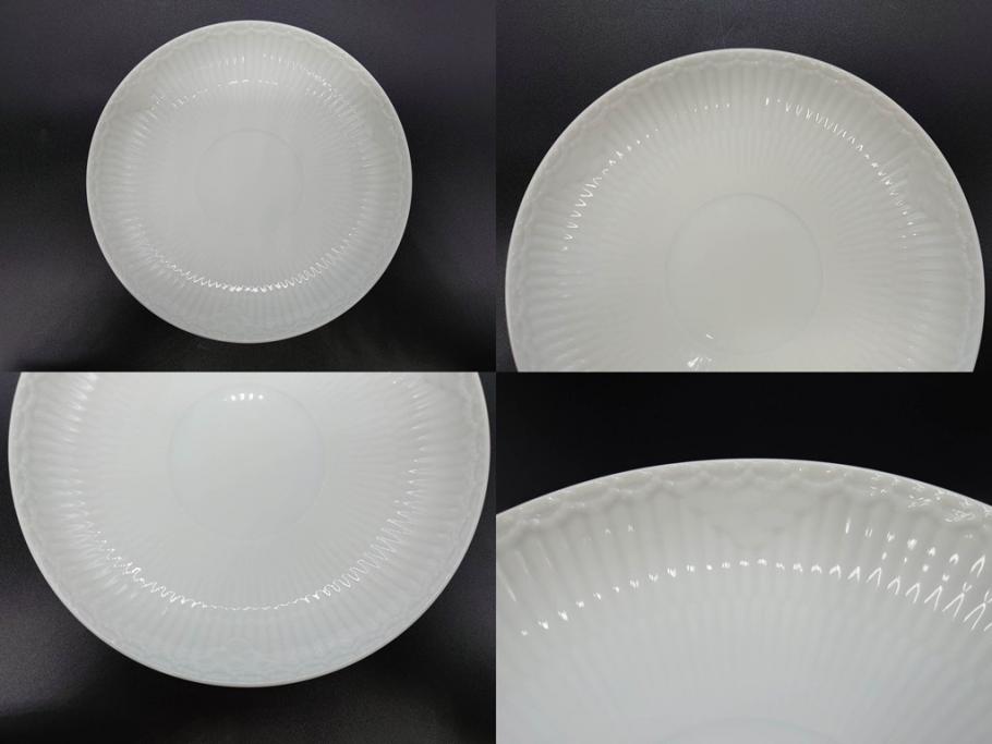 デンマーク　ROYAL COPENHAGEN(ロイヤルコペンハーゲン)　ホワイトフルーテッド ハーフレース　ブルーフラワー カーブ　ハイハンドル 気品漂う佇まいが魅力のカップ&ソーサー3客セット(White Fluted、C&S、洋食器)(R-075792)