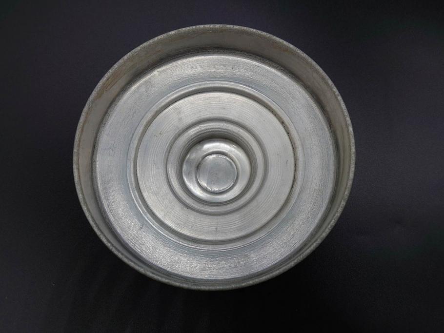 アンティーク雑貨　当時物　デッドストック　アルミ蓋　大・中・小　お洒落なディスプレイが叶うレトロなガラス瓶3個セット(角型、角瓶、キャニスター、ガラスビン、菓子瓶、硝子、フタ付き)(R-075868)