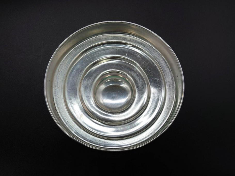 アンティーク雑貨　当時物　デッドストック　アルミ蓋　レトロな雰囲気を醸し出すガラス瓶3個セット(角型、角瓶、キャニスター、ガラスビン、菓子瓶、硝子、フタ付き)(R-075872)