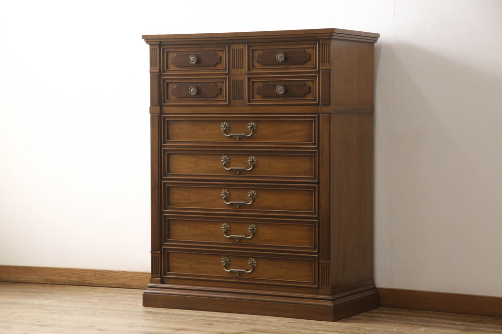 中古　美品　DREXEL HERITAGE(ドレクセルヘリテイジ)　FRANCESCA(フランチェスカ)シリーズ　浅めの引き出しが付いた上質なチェスト(サイドチェスト、タンス)(定価約84万円)(R-056859)