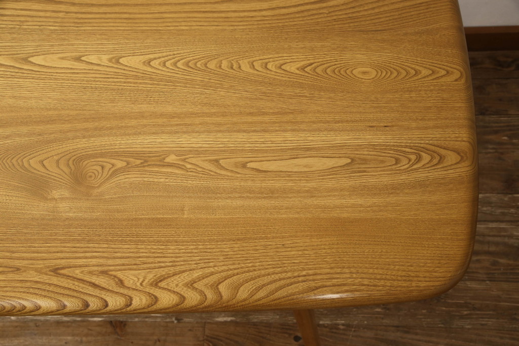 イギリスビンテージ　ERCOL(アーコール)　Windsor(ウィンザー)シリーズ　シンプルで洗練されたデザインの北欧風ダイニングテーブル(4人掛け、4P、6人掛け、6P、食卓、ヴィンテージ)(R-062202)