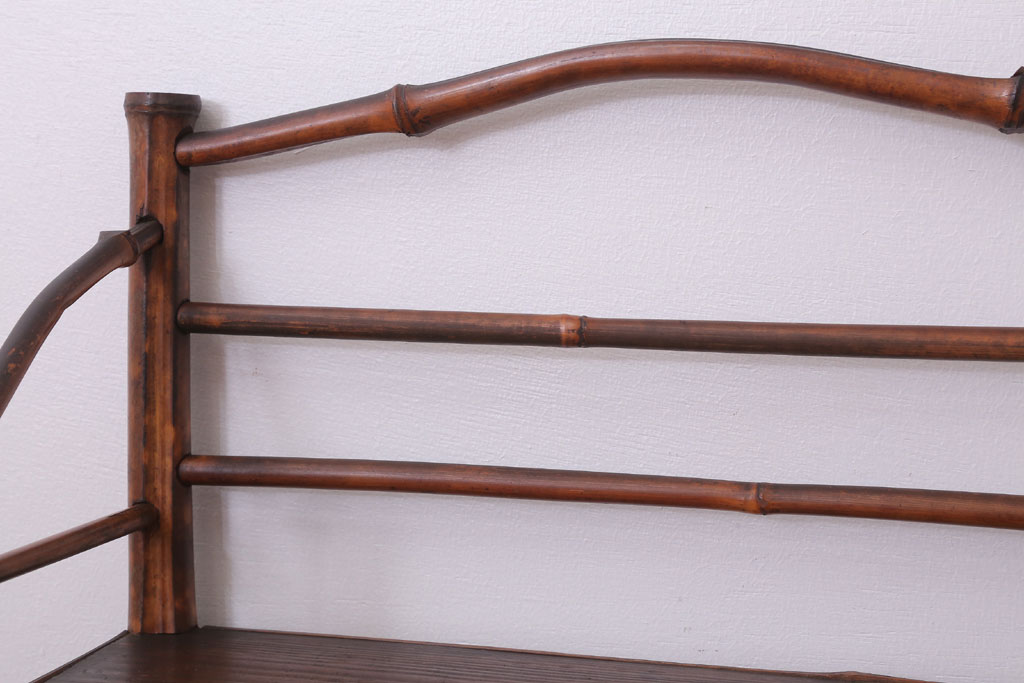 アンティーク家具　竹材製!和製アンティークの飾り棚(陳列棚)