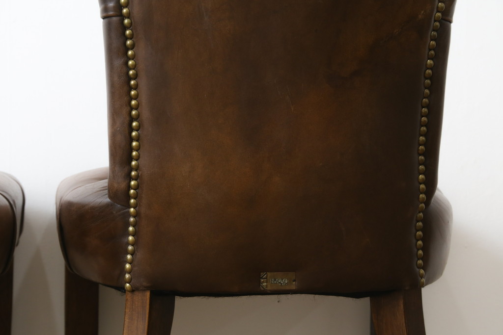 中古　ハロ(HALO)　アスプルンド(ASPLUND)取り扱い　CHESTER CHAIR(チェスターチェア)　重厚感のある佇まいが魅力的なチェア2脚セット(ダイニングチェア、椅子、イス)(R-065174)