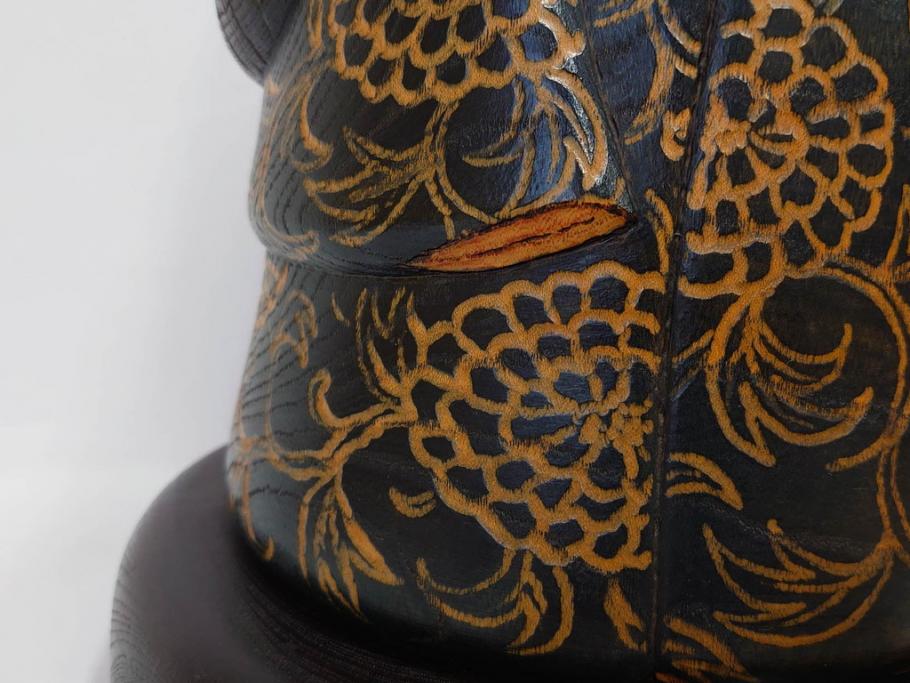 内閣総理大臣賞受賞作家　現代の名工　関口三作　「藍染」　高さ 約36cm　淑やかな美しさ漂う創作こけし(郷土人形玩具、伝統工芸、民芸品、置物、ディスプレイ、木彫、木製)(R-082514)