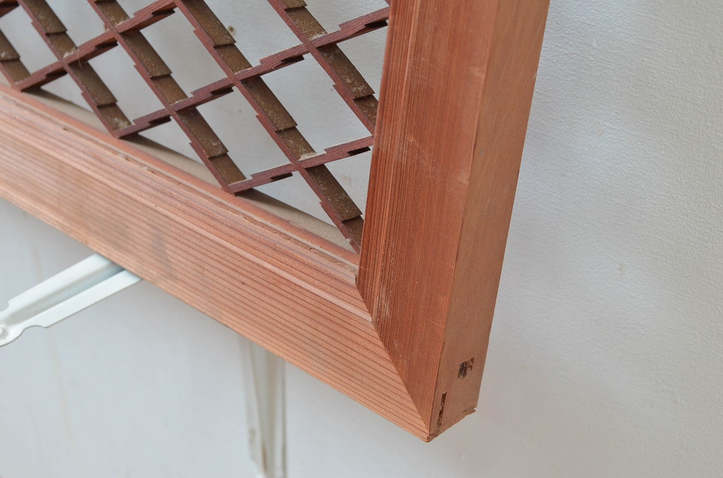 アンティーク建具　かわいらしい組子のデザインが魅力的な欄間2枚セット(らんま、明かり取り、明り取り)(R-081963)