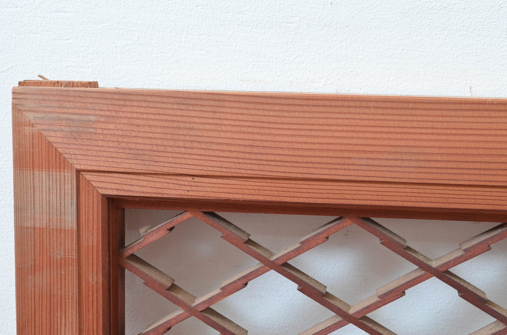 アンティーク建具　かわいらしい組子のデザインが魅力的な欄間2枚セット(らんま、明かり取り、明り取り)(R-081963)