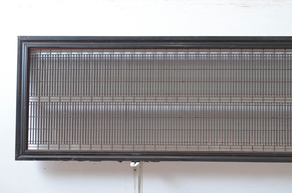 アンティーク建具　上手物!!　繊細な作りが魅力的な筬格子と凝った面取り框の欄間3枚(らんま、明り取り、明かり取り)(R-081967)