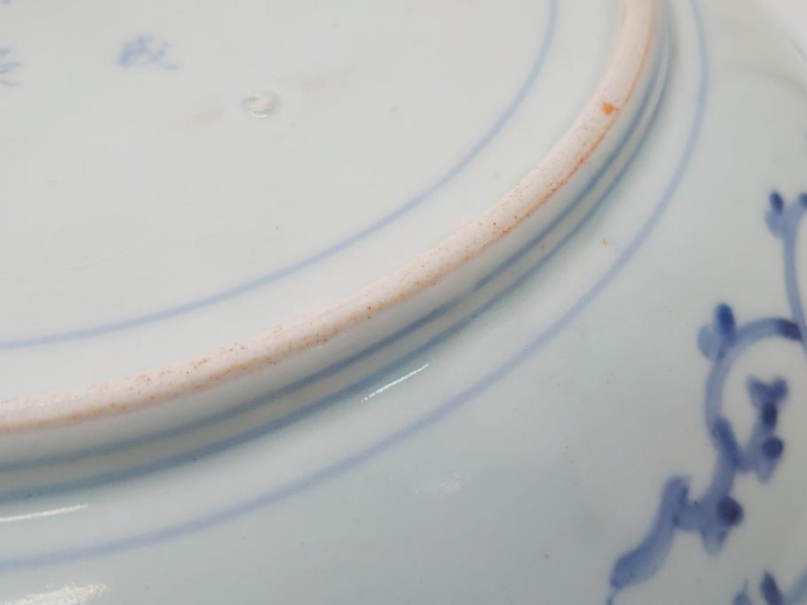 江戸期　太明成化年製　古伊万里　染付　松竹梅　1尺　約30cm　大皿(和食器、和皿、一尺)(R-063945)