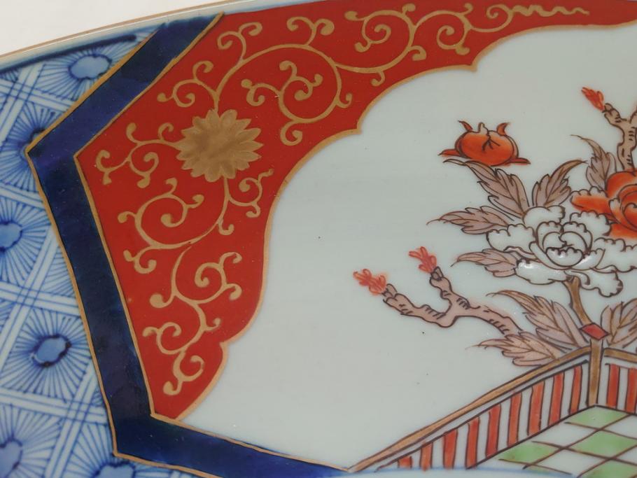 江戸期 太明成化年製 上手物 古伊万里 色絵 染付 鳳凰 1尺5寸 約
