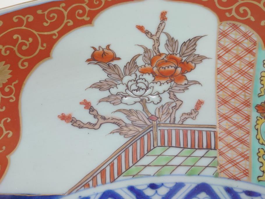江戸期 太明成化年製 上手物 古伊万里 色絵 染付 鳳凰 1尺5寸 約
