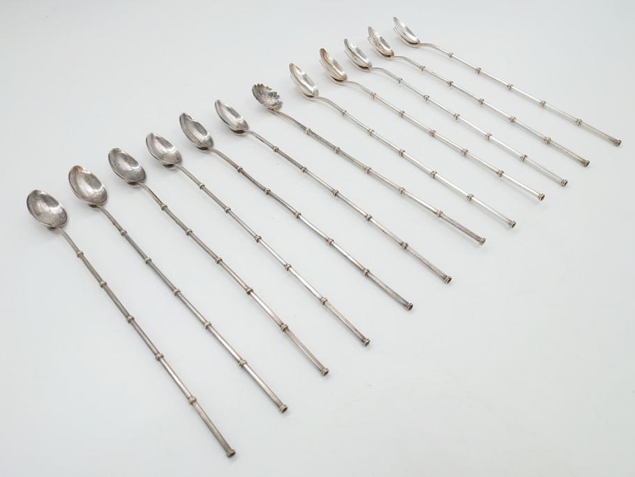 人気提案 銀製 ストロースプーン StrawSpoon SILVER STERLING950各6本ずつ カトラリー