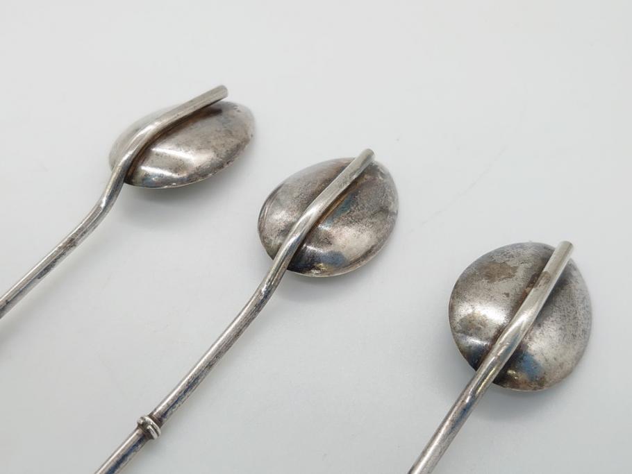 銀製 STERRING SILVER ストロースプーン5本 銀製 STERRING SILVER ストロースプーン5本