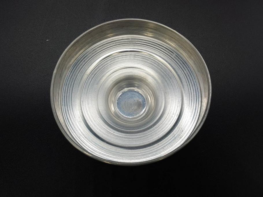 アンティーク雑貨　当時物　デッドストック　アルミ蓋　レトロな雰囲気を醸し出すガラス瓶2個セット(角型、角瓶、キャニスター、ガラスビン、菓子瓶、硝子、フタ付き)(R-075875)