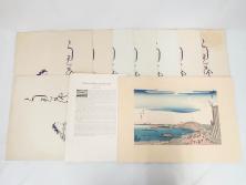 アダチ版画研究所　五都美術社　浮世絵版画撰集　版画8点セット(浮世繪、昇亭北寿、喜多川歌麿、東洲斎写楽、勝川春湖、歌川国政、菱川師宣、鳥居清重、清倍)(R-082521)