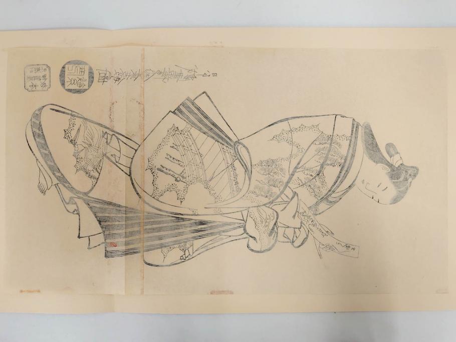 アダチ版画研究所　五都美術社　浮世絵版画撰集　版画7点セット(歌川豊国、豊春、一筆斎文調、葛飾北斎、奥村政信、懐月堂度繁、鳥居清倍)(R-082522)