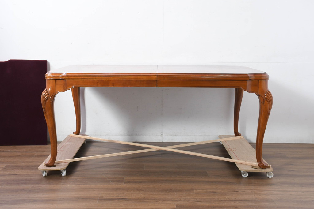 中古　美品　最高級アメリカ家具ブランド　JOHN WIDDICOMB(ジョン ウィディコム)　マホガニー材　格式高い空間を演出する大型ダイニングテーブル(4人掛け、6人掛け、食卓、天板カバー付き)(定価約120万円)(R-081156)