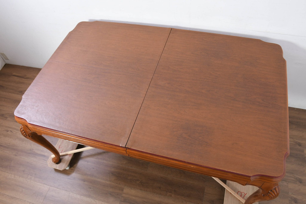 中古　美品　最高級アメリカ家具ブランド　JOHN WIDDICOMB(ジョン ウィディコム)　マホガニー材　格式高い空間を演出する大型ダイニングテーブル(4人掛け、6人掛け、食卓、天板カバー付き)(定価約120万円)(R-081156)