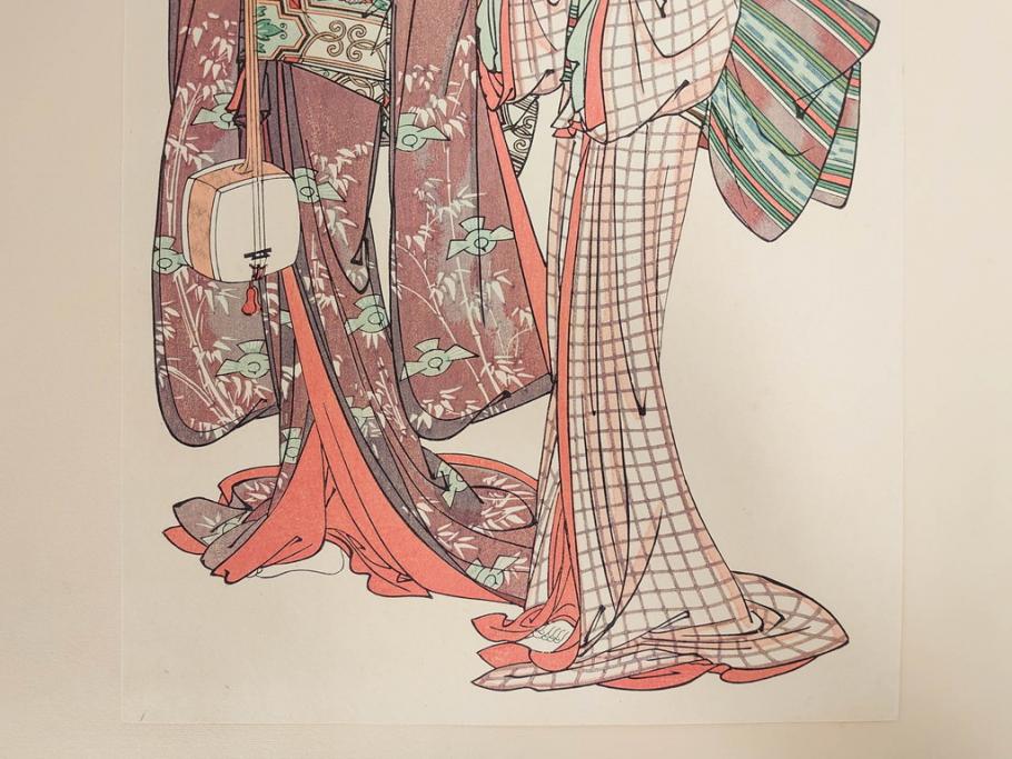 アダチ版画研究所　五都美術社　浮世絵版画撰集　版画8点セット(北尾重政、鳥居清信、清満、清長、石川豊信、栄松斎長喜、安藤広重、勝川春好)(R-082523)