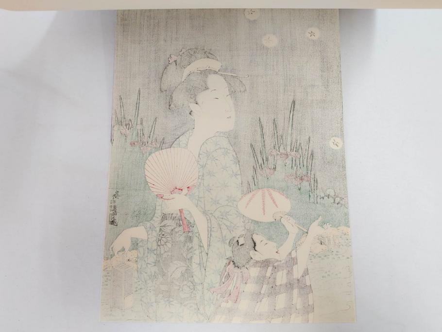 アダチ版画研究所　五都美術社　浮世絵版画撰集　版画8点セット(北尾重政、鳥居清信、清満、清長、石川豊信、栄松斎長喜、安藤広重、勝川春好)(R-082523)