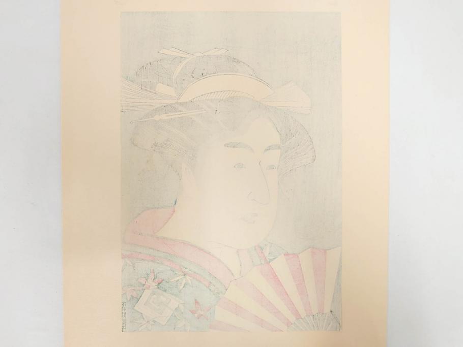 アダチ版画研究所　五都美術社　浮世絵版画撰集　版画8点セット(北尾重政、鳥居清信、清満、清長、石川豊信、栄松斎長喜、安藤広重、勝川春好)(R-082523)