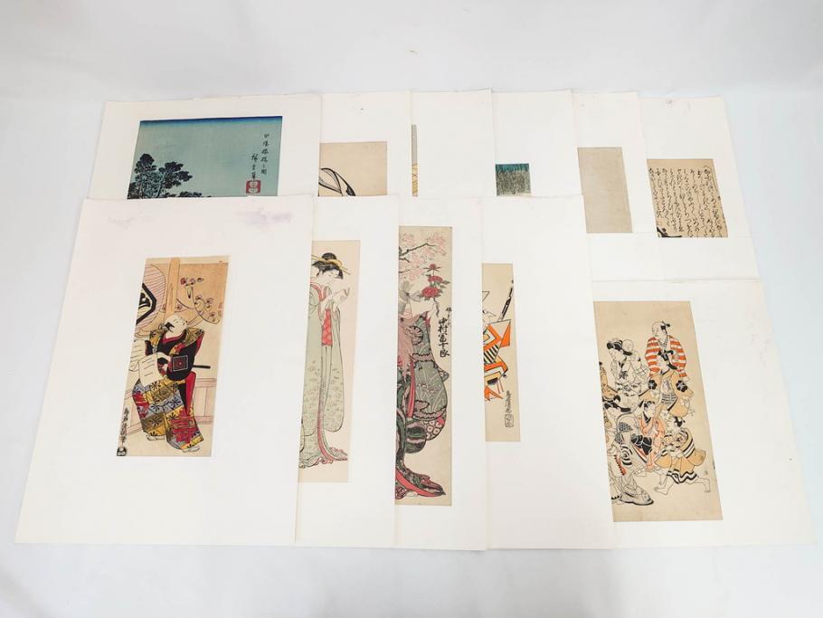 アダチ版画研究所　浮世絵版画撰集　版画11点セット(鳥居清朝、清長、清広、清忠、清信、清倍、菱川師宣、安藤広重、懐月堂安知、鈴木春信、葛飾北斎)(R-082524)