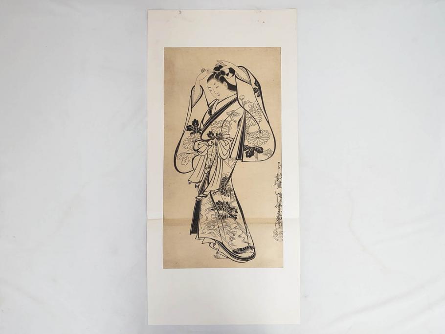 アダチ版画研究所　浮世絵版画撰集　版画11点セット(鳥居清朝、清長、清広、清忠、清信、清倍、菱川師宣、安藤広重、懐月堂安知、鈴木春信、葛飾北斎)(R-082524)