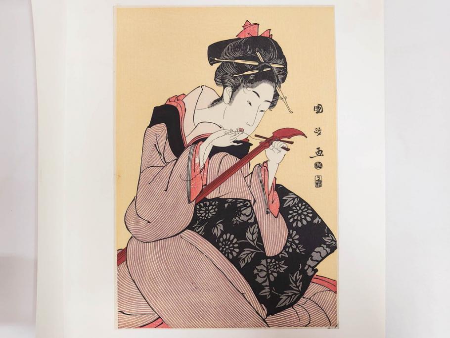 アダチ版画研究所　浮世絵版画撰集　版画14点セット(名所江戸百景、歌川広重、国貞、国政、豊広、喜多川歌麿、鳥高斎栄昌、北尾政演、東洲斎写楽、勝川春章、春英、一楽亭栄水、奥村利信、西村重長)(R-082525)