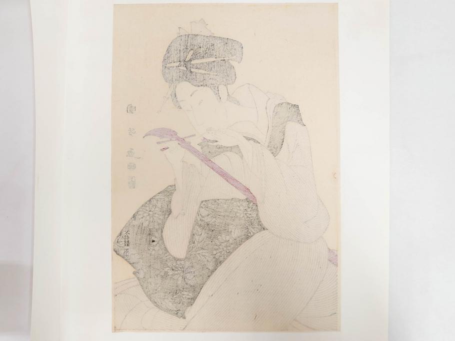 アダチ版画研究所　浮世絵版画撰集　版画14点セット(名所江戸百景、歌川広重、国貞、国政、豊広、喜多川歌麿、鳥高斎栄昌、北尾政演、東洲斎写楽、勝川春章、春英、一楽亭栄水、奥村利信、西村重長)(R-082525)