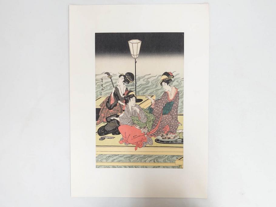 アダチ版画研究所　浮世絵版画撰集　版画14点セット(名所江戸百景、歌川広重、国貞、国政、豊広、喜多川歌麿、鳥高斎栄昌、北尾政演、東洲斎写楽、勝川春章、春英、一楽亭栄水、奥村利信、西村重長)(R-082525)