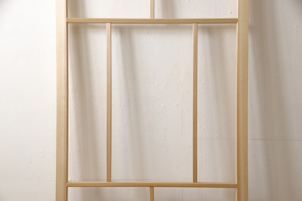 ラフジュ工房オリジナル 杉材 大正ロマン ノスタルジックな雰囲気づくりに活躍するガラス戸1枚(色ガラスもお入れできます)(引き戸、建具)(R-057419)