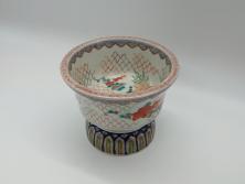 江戸期　伊万里　盃　色絵　杯洗(盃洗)　金彩　優雅に泳ぐ金魚が愛らしい高台皿(和食器、フルーツ皿)(R-061723)