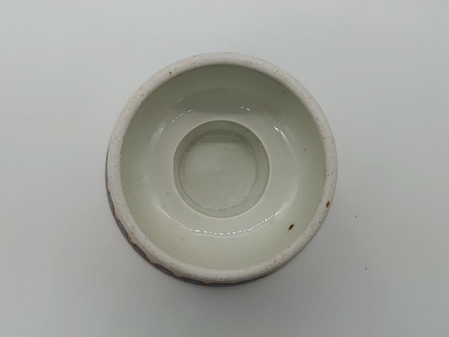 江戸期　伊万里　盃　色絵　杯洗(盃洗)　金彩　優雅に泳ぐ金魚が愛らしい高台皿(和食器、フルーツ皿)(R-061723)