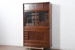 中古　美品　北海道民芸家具　和洋折衷どちらのお部屋にも馴染むブックケース(本箱、収納棚、キャビネット、飾り棚)(R-057435)