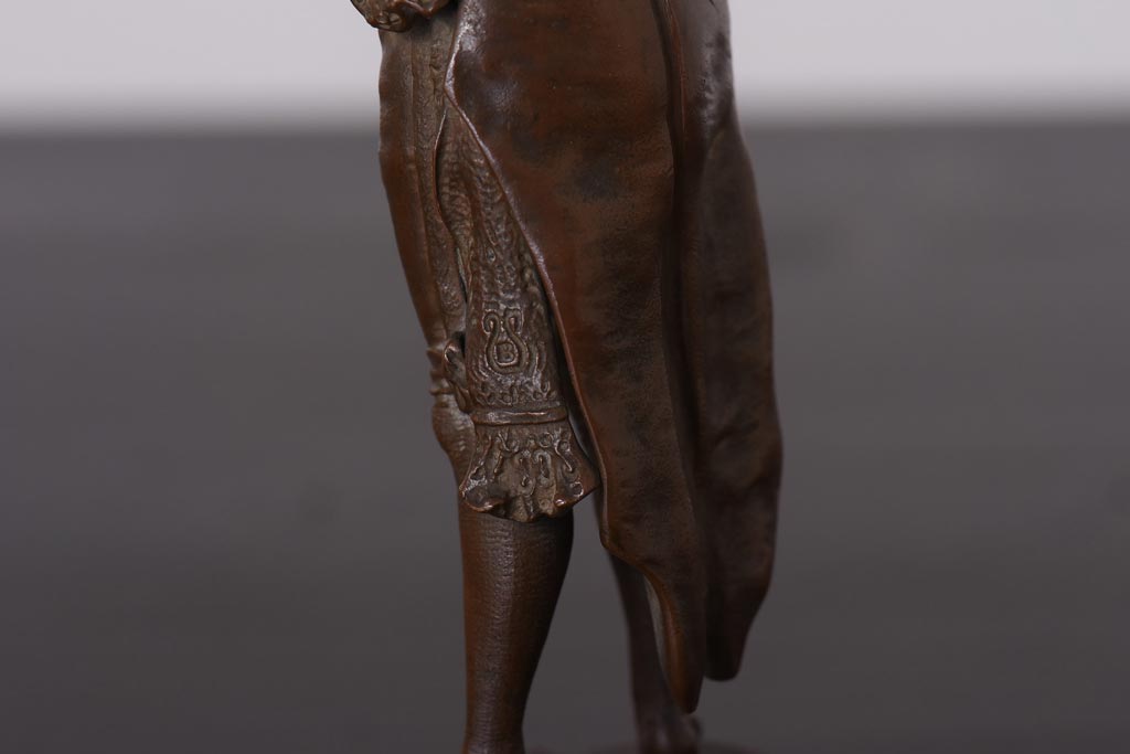 ヨーロッパヴィンテージ雑貨　ドイツ　フィギュリン　ブロンズ　テールコートの紳士の像(ディスプレイ雑貨、オブジェ、置き物、ビンテージ)