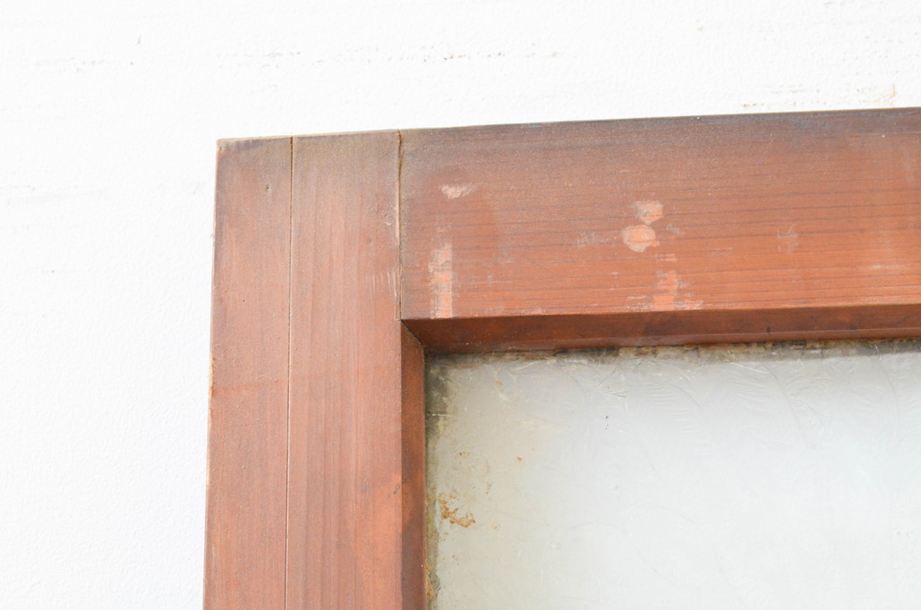 アンティーク建具　レトロな雰囲気を醸し出すガラス扉1枚(木製扉、ドア)(R-067336)