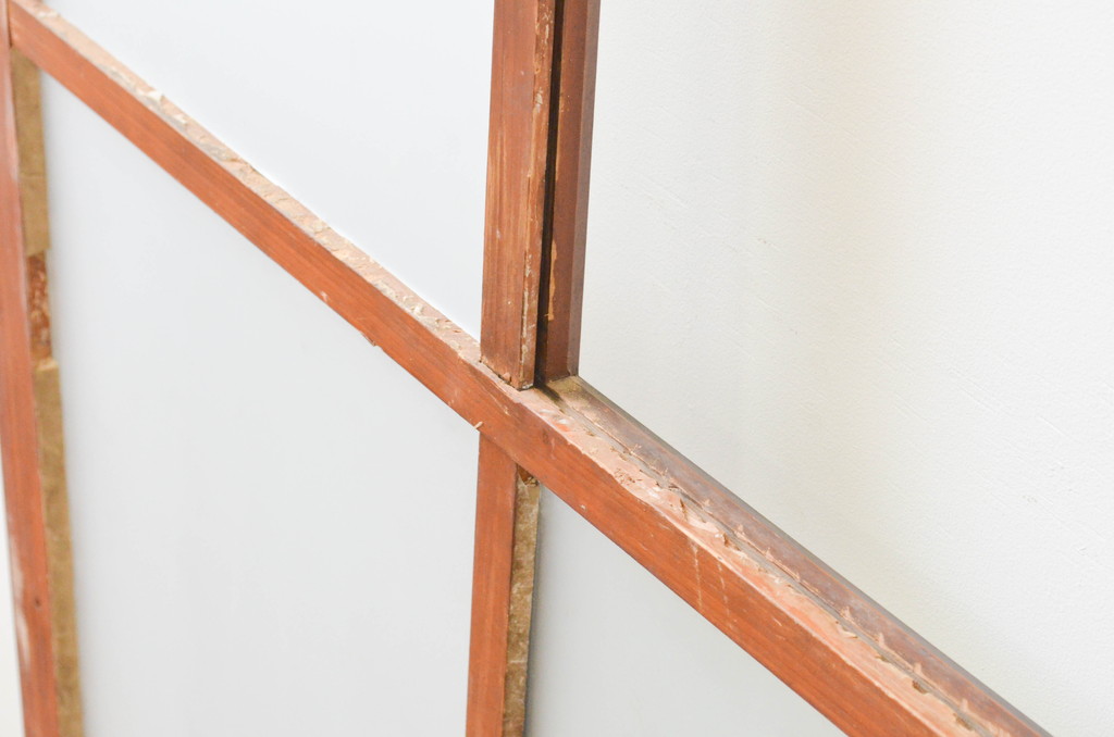 アンティーク建具　レトロな雰囲気を醸し出すガラス扉1枚(木製扉、ドア)(R-067336)