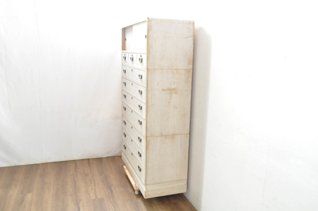 中古　伝統工芸士　田澤謙介作　品のある佇まいが魅力的な加茂総桐箪笥(総桐たんす、四方丸、大丸、衣装箪笥、着物箪笥、和タンス、引き出し、バラ売り可能)(定価約190万円)(R-081721)