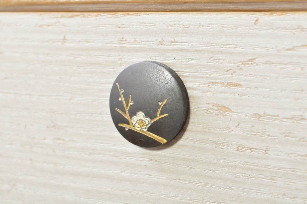 中古　伝統工芸士　田澤謙介作　品のある佇まいが魅力的な加茂総桐箪笥ローチェスト(総桐たんす、四方丸、大丸、和タンス、サイドチェスト、テレビボード、テレビ台)(R-081723)